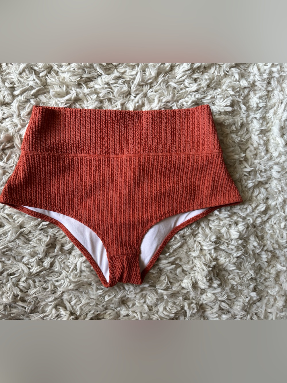 Victoria’s Secret PINK High-Waist Crinkle Bikini Bottoms - Rust Orange